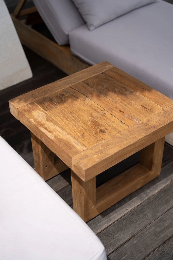 De Reclaimed Teak Bijzettafel - Naturel