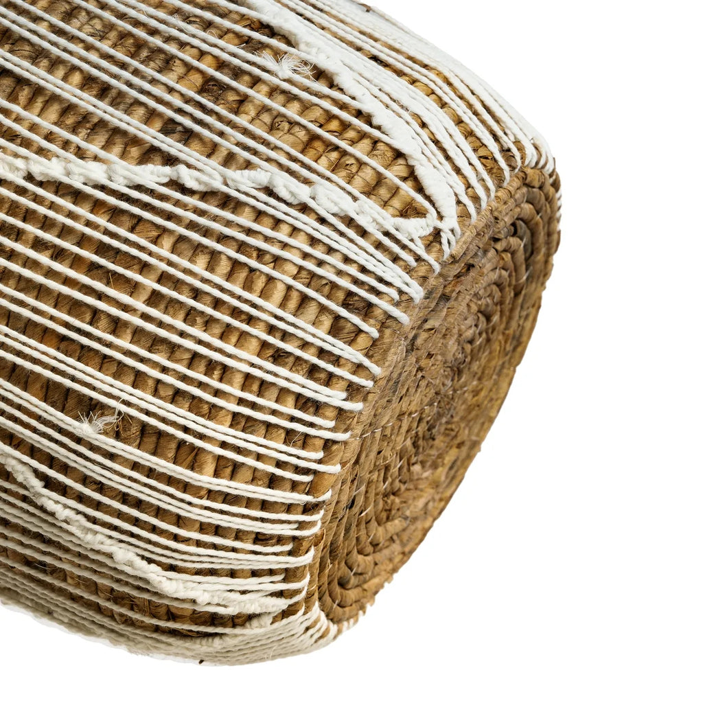 De Straight Stitched Macrame Mand - Naturel Wit - S