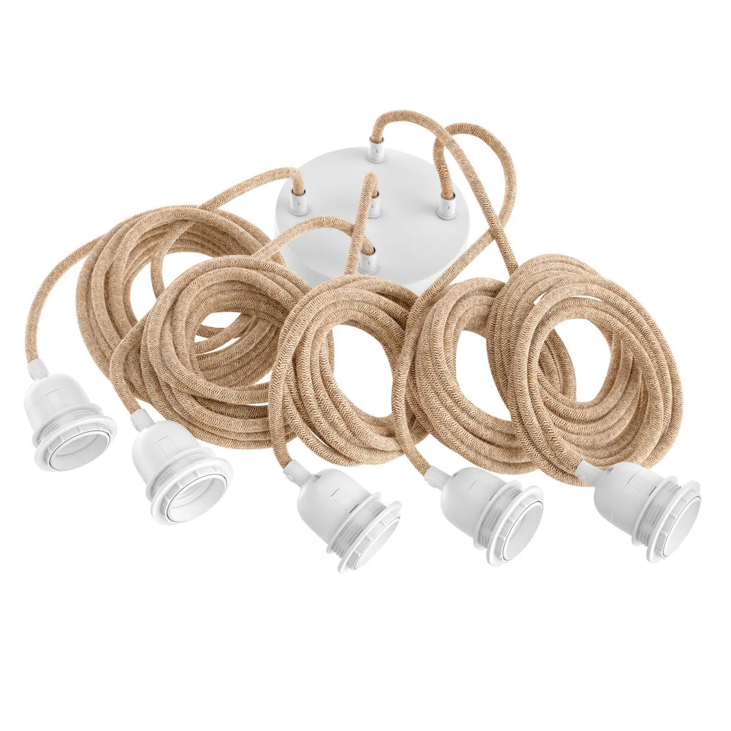 Lampfitting voor Plafond - Naturel Wit - 5 Fittings